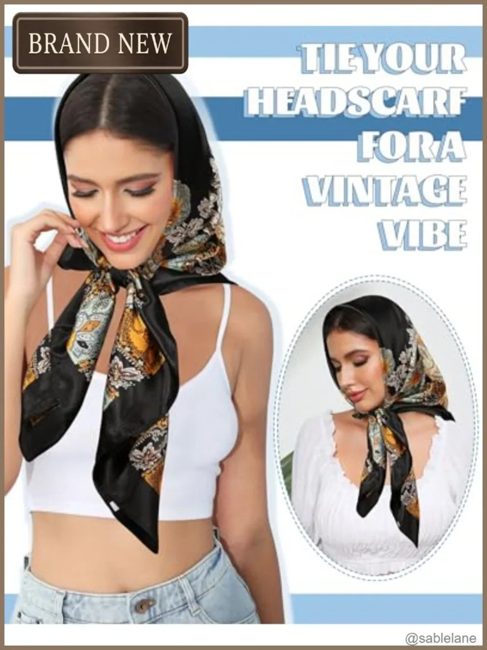 Fashion Satin Head Scarf 3 Pack Large 35x35 for Women Hair Wrap Shawl